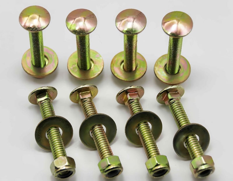 Metalsuberg 5/16" x 2" Carriage Bolt by Color Galvanization of Square Neck with Nylon Lock nut and Large Size Washer Assortment Kit,Carbon Steel,Grade 2.(8pcs Pack) - Image 5